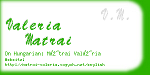 valeria matrai business card